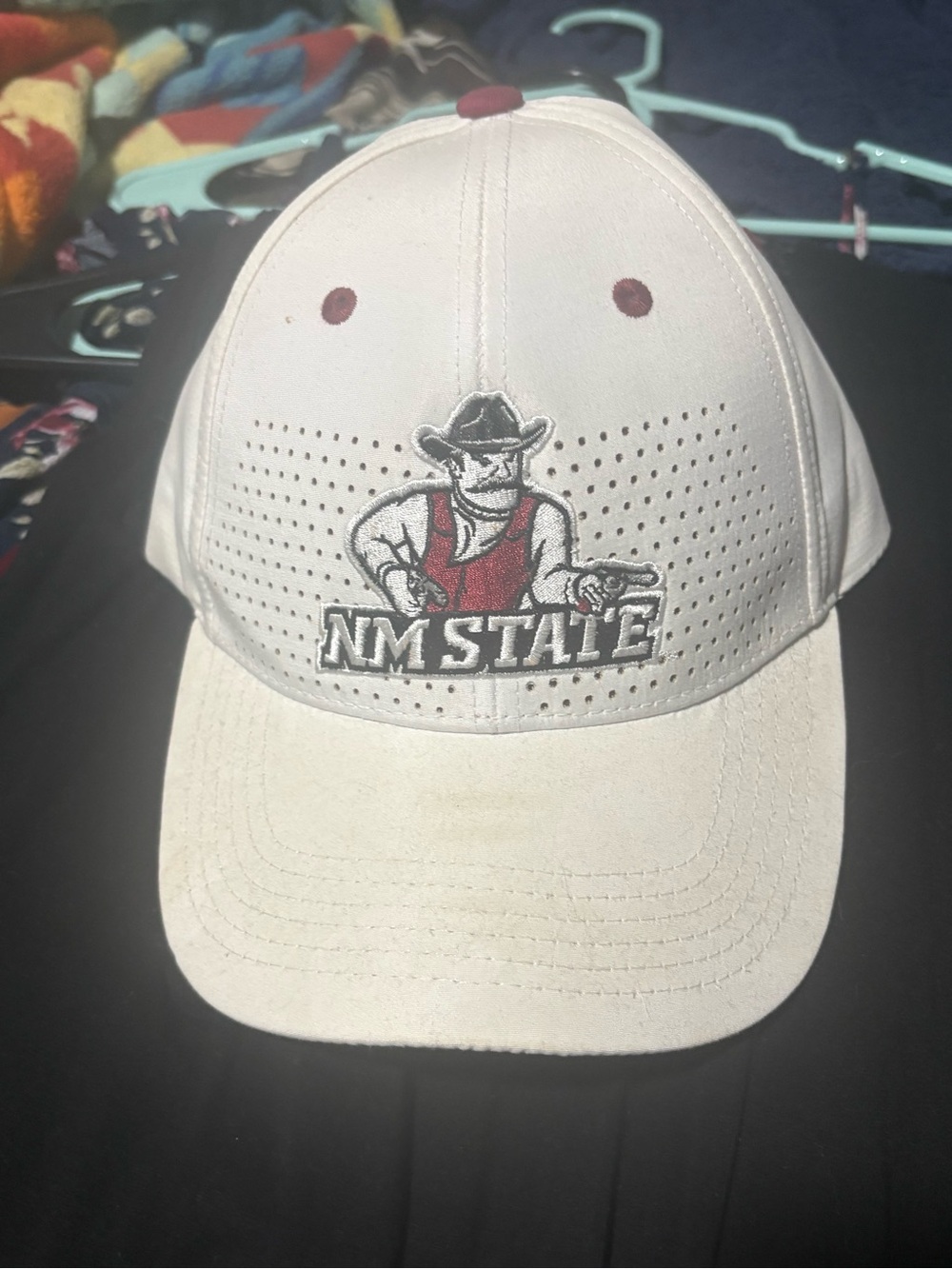 NM STATE White and Maroon NM State Baseball Cap